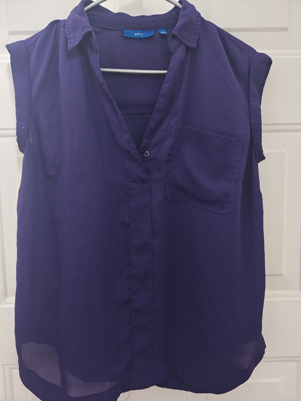 Apt. 9 Purple Sleeveless Button-Front Blouse